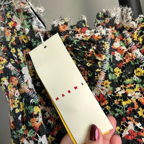 Marni floral cross stitch Maxi Gown Dress - Picture 10 of 11